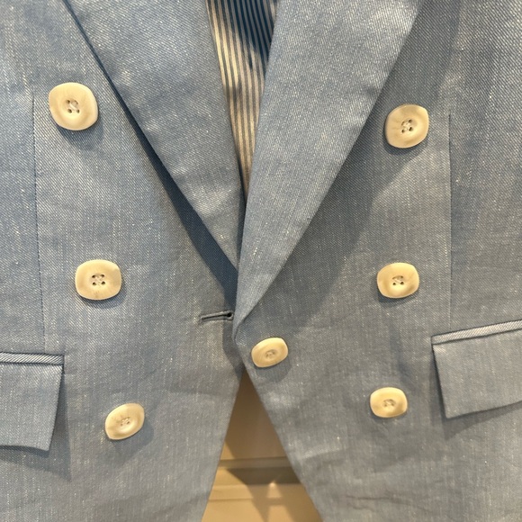 Veronica Beard Sky Blue Blazer size 10 linen. Worn once!! - Picture 4 of 6